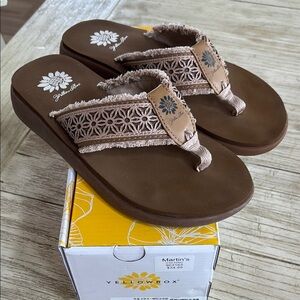 Yellow Box Brown Sandals Size 6.5